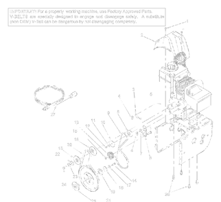 Engineandbelt Diagram and Parts List for 31AE600E161 2002 Yard Machines Snow Blower